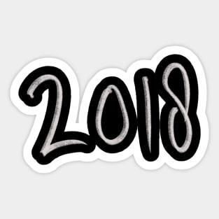 Hand Drawn 2018 Sticker